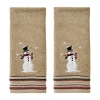 Saturday Knight Rustic Plaid Snowman 2-pc. Hand Towel In Sand