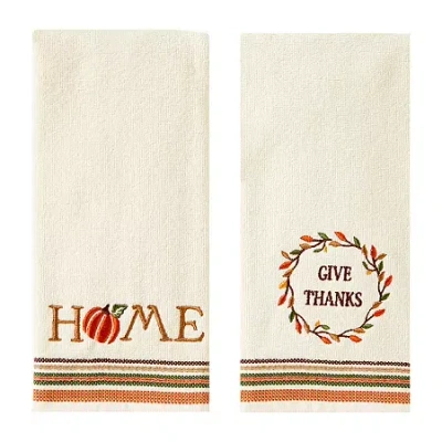 Saturday Knight Thank And Home 2-pc. Hand Towel In White
