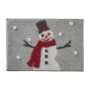Saturday Knight Whistler Snowman Bath Rug In Gray