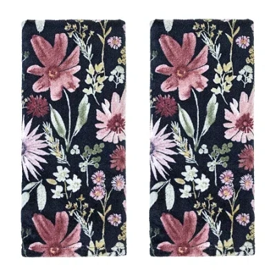 Saturday Knight Wildflower Reverie 2-pc. Hand Towel In Black