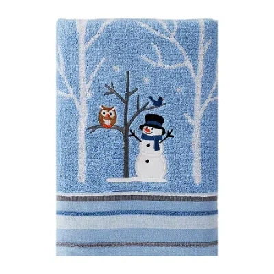 Saturday Knight Winter Friends Holiday Bath Towel In Blue
