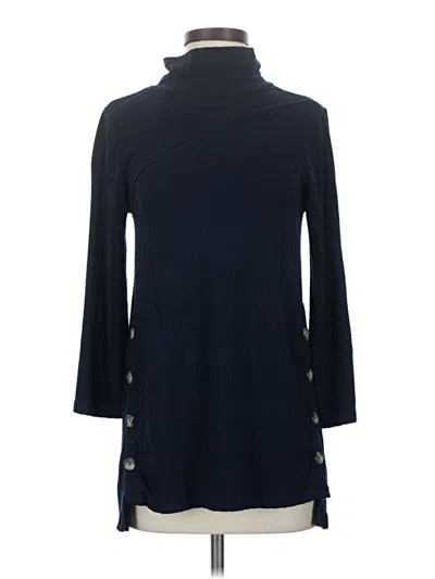 Pre-owned Saturday Sunday 3/4 Sleeve Top Blue Turtleneck Tops