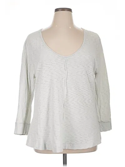 Pre-owned Saturday Sunday 3/4 Sleeve Top Gray Scoop Neck Tops