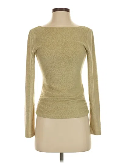 Pre-owned Saturday Sunday Long Sleeve Top Gold Boatneck Tops