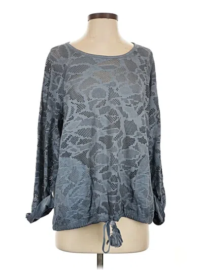 Pre-owned Saturday Sunday Long Sleeve Top Gray Boatneck Tops