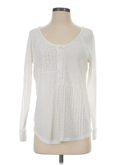 Pre-owned Saturday Sunday Long Sleeve Top Ivory Square Neckline Tops