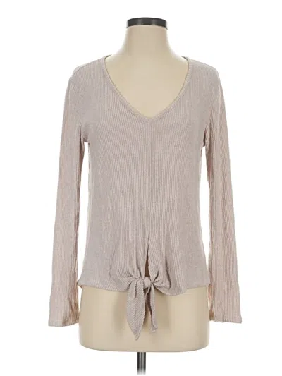 Pre-owned Saturday Sunday Long Sleeve T-shirt In Tan