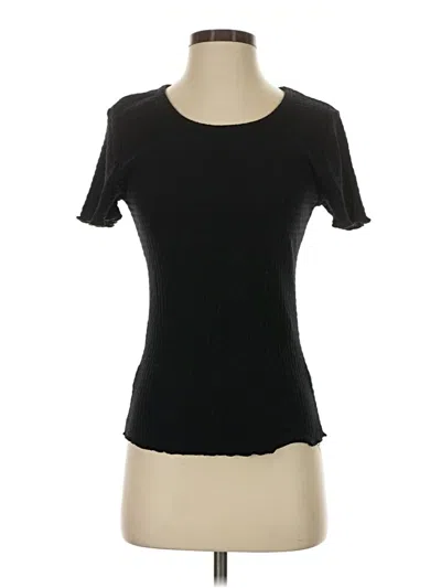 Pre-owned Saturday Sunday Short Sleeve Top Black Sweetheart Neckline Tops