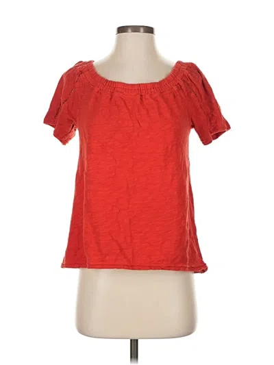 Pre-owned Saturday Sunday Short Sleeve Top Red Scoop Neck Tops