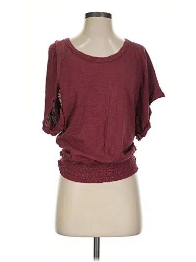 Pre-owned Saturday Sunday Short Sleeve T-shirt In Burgundy