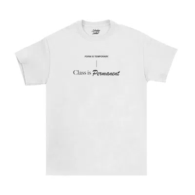 Pre-owned Saturdays Football Class Is Permanent T-shirt 'white' | Men's Size M