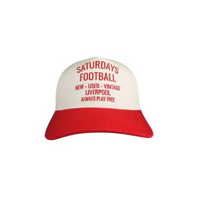 Pre-owned Saturdays Football Merseyside 5 Panel Cap 'white' | Men's Size Onesize