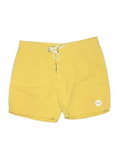 Pre-owned Saturdays New York City Board Shorts In Yellow