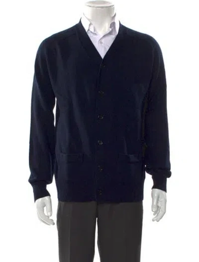 Pre-owned Saturdays New York City Wool V-neck Cardigan In Black