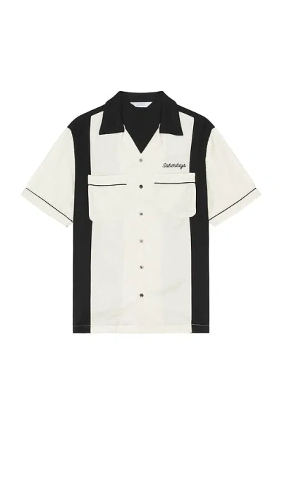 Saturdays Surf Nyc Canty Bowling Shirt In Washed Black