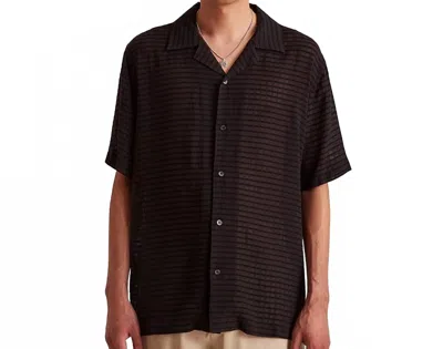 Saturdays Surf Nyc Canty Sheer Check Short Sleeve Shirt In Black In Brown