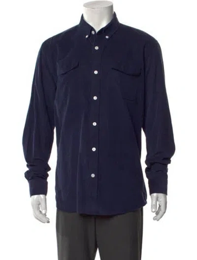 Pre-owned Saturdays Surf Nyc Long Sleeve Shirt In Blue