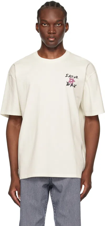 Saturdays Surf Nyc Off-white Flower T-shirt In Ivory