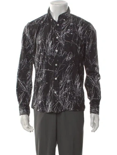 Pre-owned Saturdays Surf Nyc Printed Long Sleeve Shirt In Black