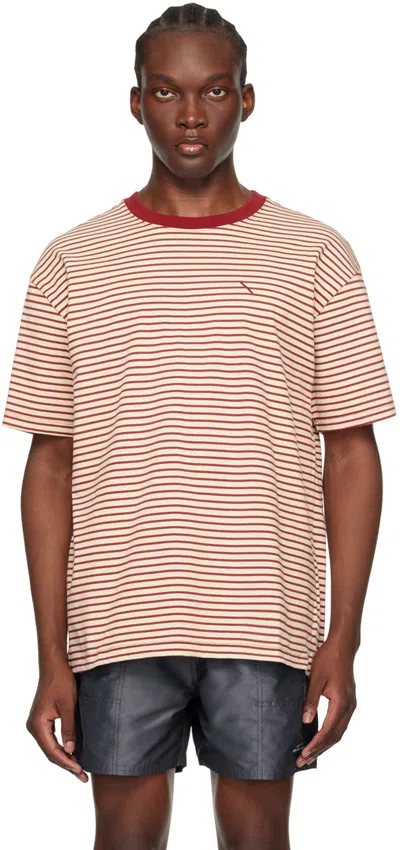 Saturdays Surf Nyc Red Striped T-shirt In Red Dahlia