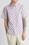 Saturdays Surf Nyc Saturdays Nyc Bruce Block Print Short Sleeve Button-up Shirt In White