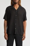 Saturdays Surf Nyc Canty Crinkled Satin Shirt In Black
