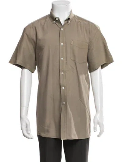 Pre-owned Saturdays Surf Nyc Short Sleeve Shirt In Green