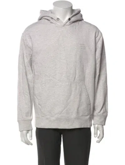 Pre-owned Saturdays Surf Nyc V-neck Long Sleeve Hoodie In Gray