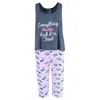 Saturdaze Women's Plus Size Everything Hurts & Tired Capri Set In Grey