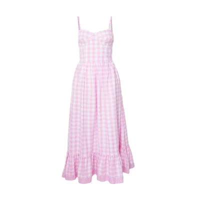 Saty Women's Pink / Purple Pink Gingham Bustier Dress