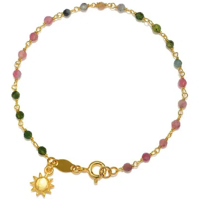 Satya Jewelry Abundant Joy Tourmaline Gemstone Bracelet In Multicolor