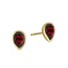 Satya Jewelry All Love Garnet Stud Earrings In Red