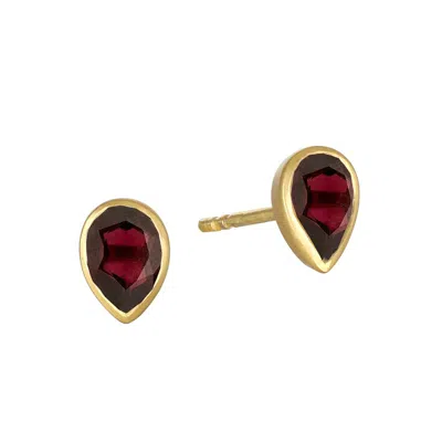 Satya Jewelry All Love Garnet Stud Earrings In Red
