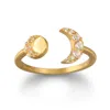 Satya Jewelry Auroral Bodies Moon Adjustable Ring In Gold