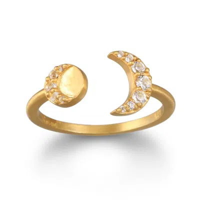 Satya Jewelry Auroral Bodies Moon Adjustable Ring In Gold