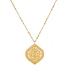 Satya Jewelry Awaken Awareness Lotus White Topaz Necklace In Gold