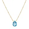 Satya Jewelry Blessed Abundance Blue Topaz Necklace In Gold