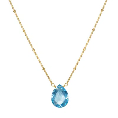 Satya Jewelry Blessed Abundance Blue Topaz Necklace In Gold