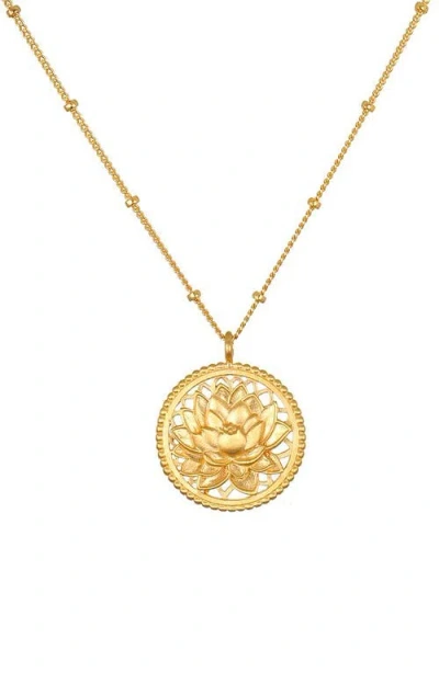 Satya Jewelry Blessed Beginnings Lotus Necklace In Gold