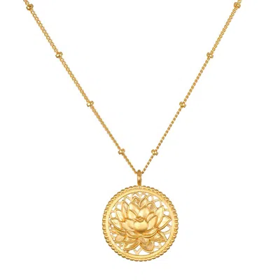 Satya Jewelry Blessed Beginnings Lotus Necklace In Gold