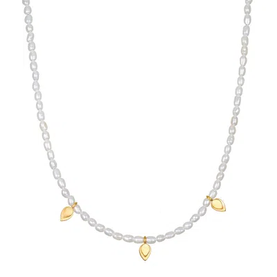 Satya Jewelry Blooming Promise Lotus Pearl Necklace In Gold