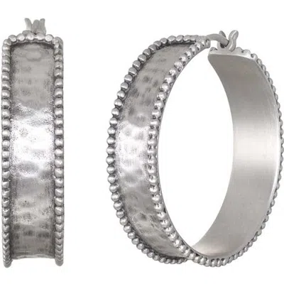 Satya Jewelry Bold Spirit Silver Hoop Earrings