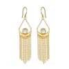 Satya Jewelry Cascade Of Starlight Moonstone Fringe Drop Earrings In Gold