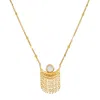 Satya Jewelry Cascade Of Starlight Moonstone Fringe Necklace In Gold