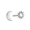 Satya Jewelry Celestial Light Moon And Sun Silver Stud Earrings In Metallic