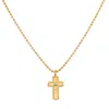 Satya Jewelry Centered In Faith Cross Gold Necklace In Gold