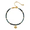 Satya Jewelry Channeling Wisdom Sapphire Starburst Beaded Bracelet In Green