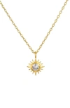 Satya Jewelry Clarity White Topaz Starburst Necklace In Gold