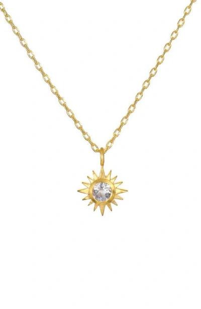 Satya Jewelry Clarity White Topaz Starburst Necklace In Gold