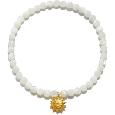 Satya Jewelry Dawning Wisdom Mother Of Pearl Sun Stretch Bracelet In White
